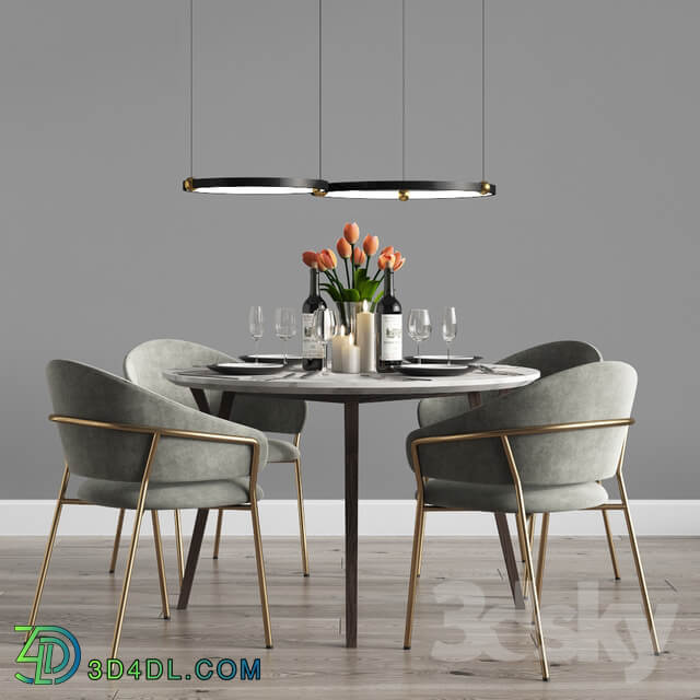 Table Chair Modern Dinning Set 9