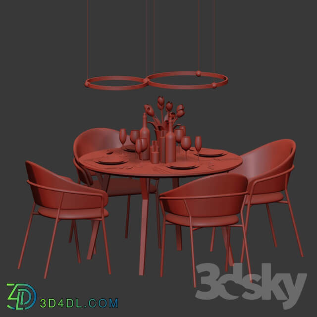 Table Chair Modern Dinning Set 9