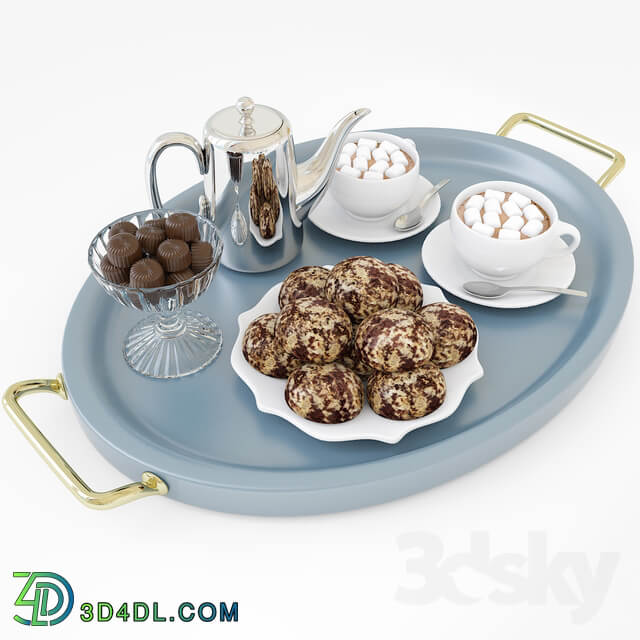 Hot chocolate on a tray