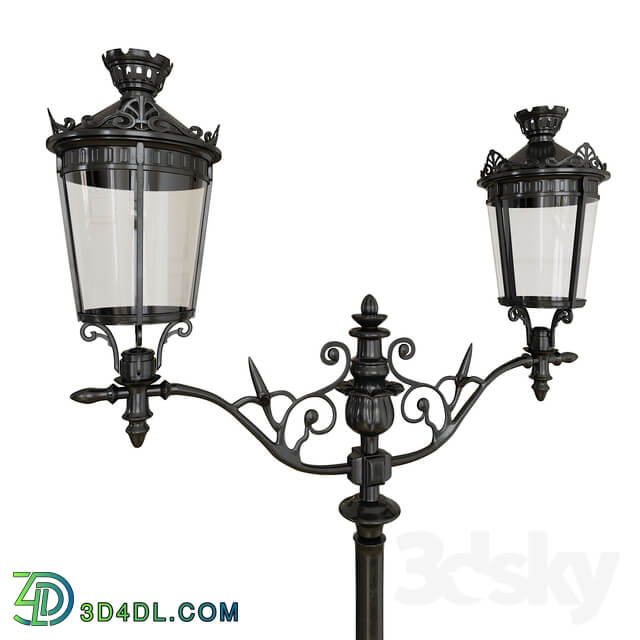 Wrought iron street lamp