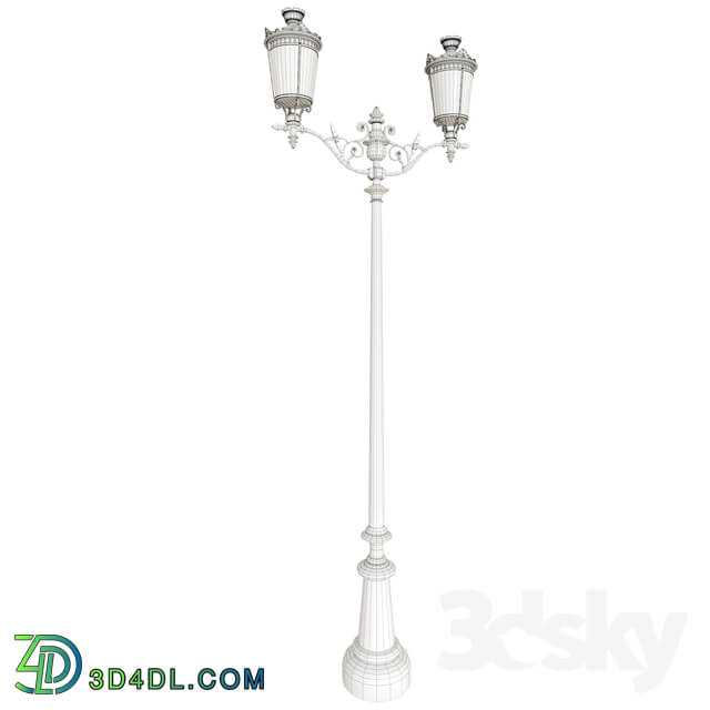 Wrought iron street lamp