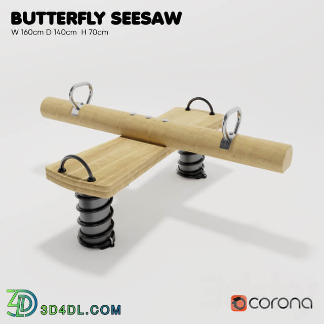 KOMPAN. Spring swing Butterfly 3D Models