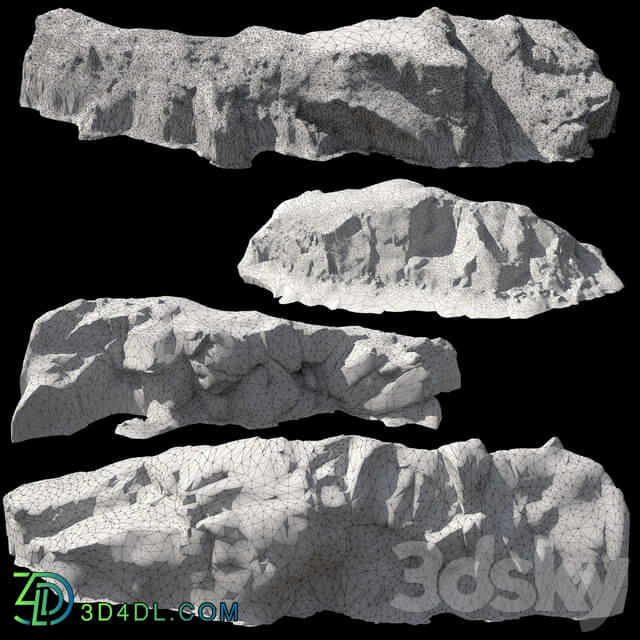 Rocks and cliff 3D Models