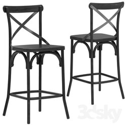 Deephouse semi bar stool BELLA CROSS black 