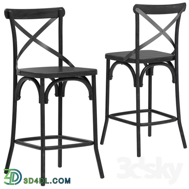 Deephouse semi bar stool BELLA CROSS black