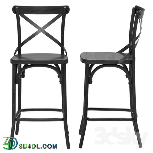 Deephouse semi bar stool BELLA CROSS black