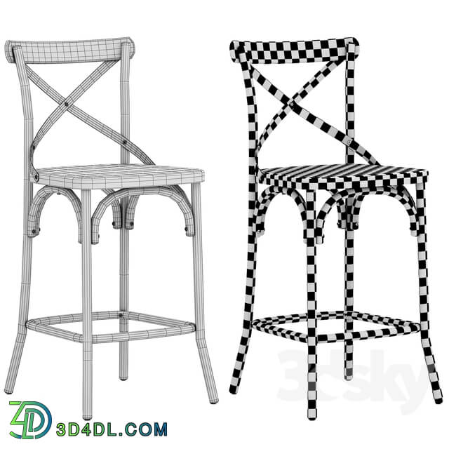 Deephouse semi bar stool BELLA CROSS black