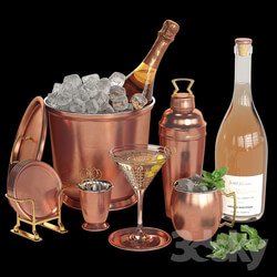 Potterybarn copper bar accessories 