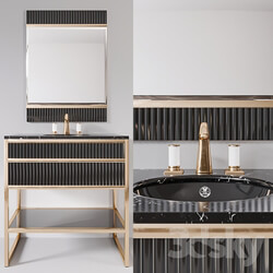 Academy nero marquinia black glass Console by Oasis Group 