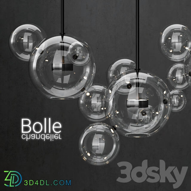 G C Bolle 14 Bubble CLEAR BLACK Pendant light 3D Models