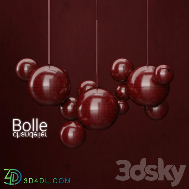 G C Bolle 14 Bubble CLEAR BLACK Pendant light 3D Models