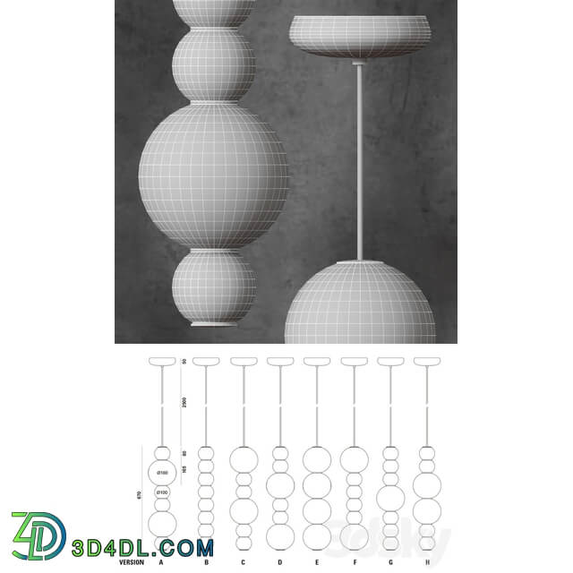 A set of lamps Formagenda PEARLS DOUBLE Pendant light 3D Models