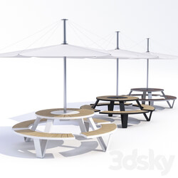 Table Adanat Landau with an umbrella Other 3D Models 