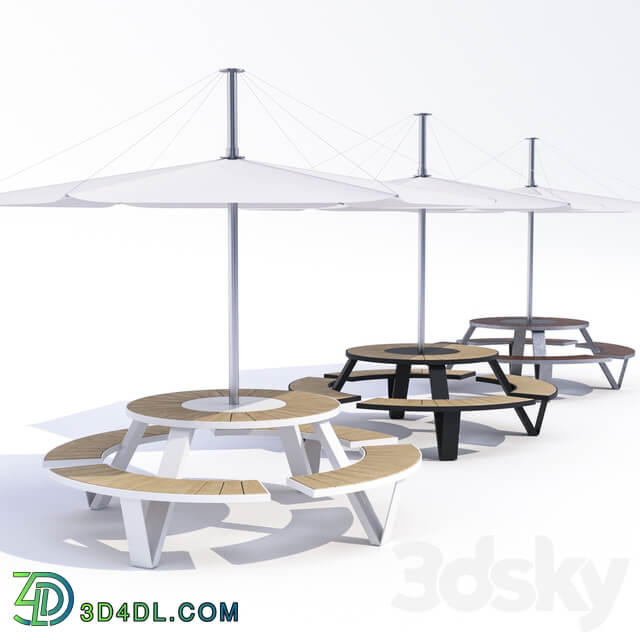 Table Adanat Landau with an umbrella Other 3D Models