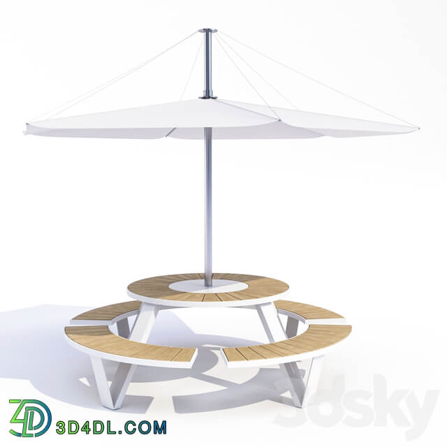 Table Adanat Landau with an umbrella Other 3D Models