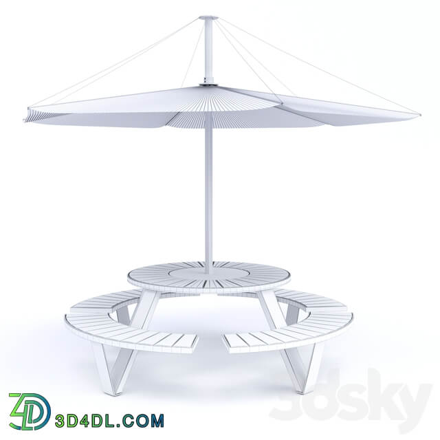 Table Adanat Landau with an umbrella Other 3D Models