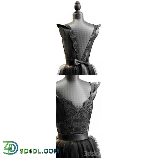 BLACK WEDDING DRESS Clothes 3D Models