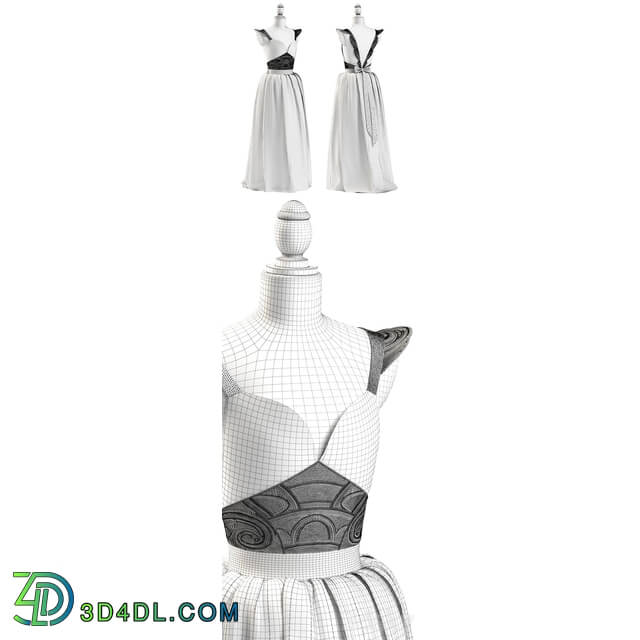 BLACK WEDDING DRESS Clothes 3D Models