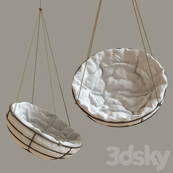 Suspended chair swing cloud lock Papasan Other 3D Models 