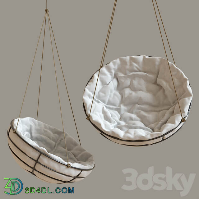 Suspended chair swing cloud lock Papasan Other 3D Models