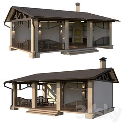 Arbor with summer kitchen Other 3D Models 