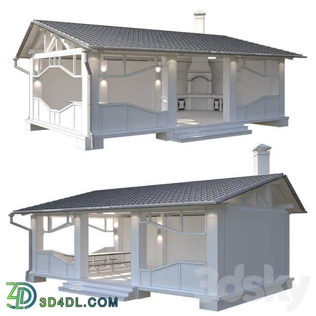 Arbor with summer kitchen Other 3D Models