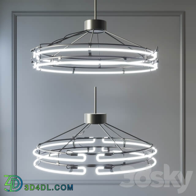 Chandelier from neon 1 Pendant light 3D Models