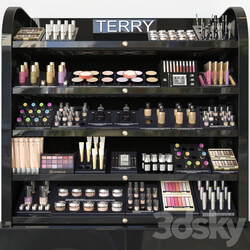Rack with a set of professional cosmetics in a beauty salon. Make up 3D Models 