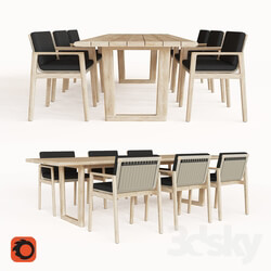 Table Chair MESA TEAK RECTANGULAR DINING TABLE 