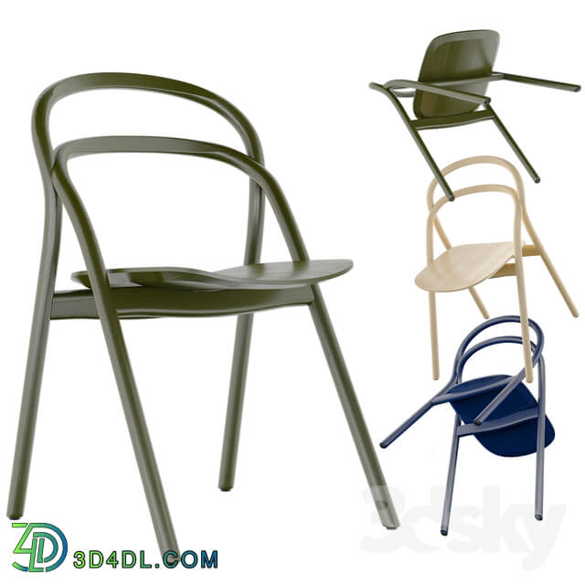 Hem Udon Chair Beech Blue and Green Color