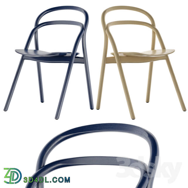 Hem Udon Chair Beech Blue and Green Color