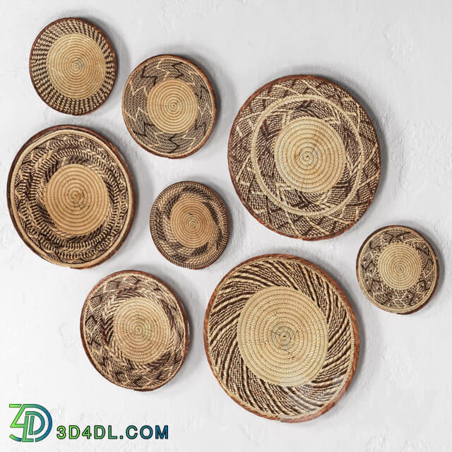 Other decorative objects Wicker African wall baskets.