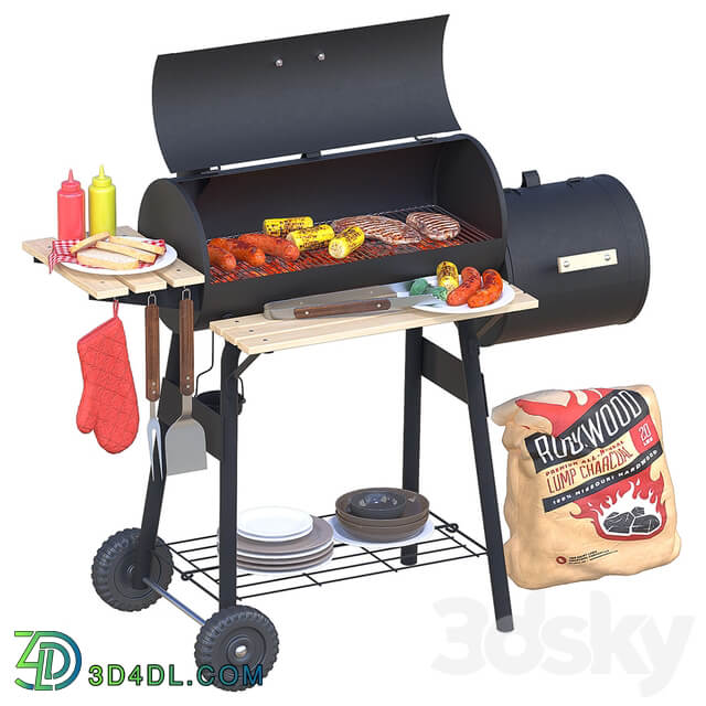 Charcoal grill BBQ 3D Models