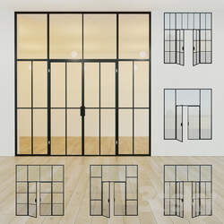 Glass partition. A door. 14 