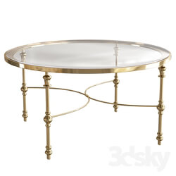 Aden Oval Gold Iron Coffee Table 