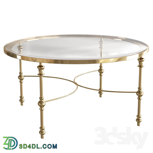 Aden Oval Gold Iron Coffee Table