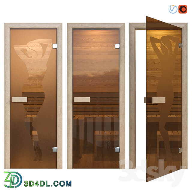 Door glass for a sauna of Sauna wood