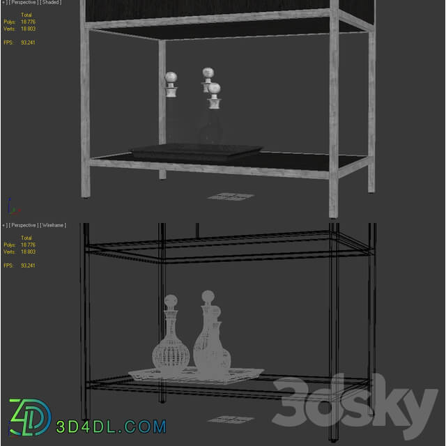 Crate and Barrel Oxford Bar Cabinet Other 3D Models