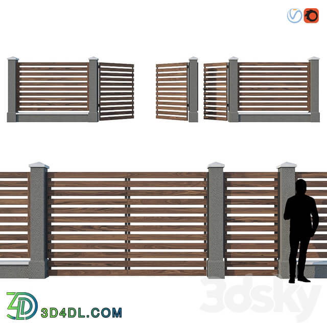 Wooden Fence V 3D Models