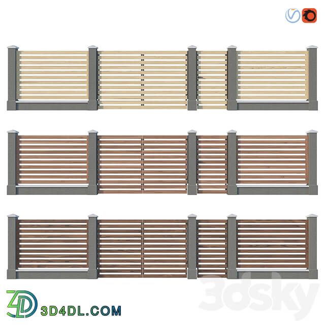 Wooden Fence V 3D Models