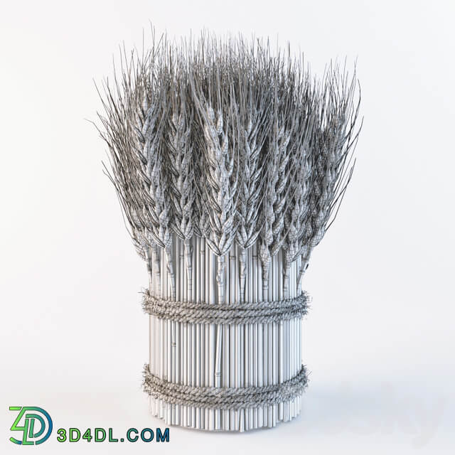 Decorative sheaves of wheat ears 2 3D Models