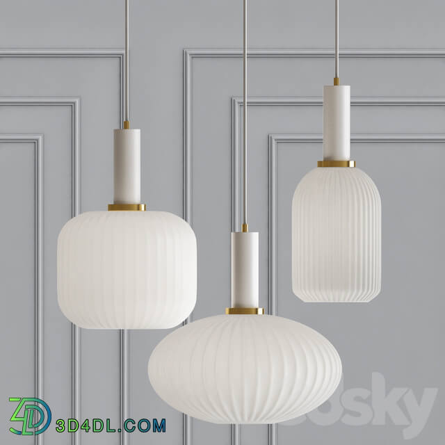 Ferm Living chinese lantern White Pendant light 3D Models