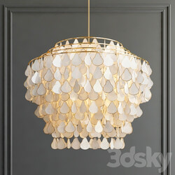 Teardrops capiz chandelier Pendant light 3D Models 