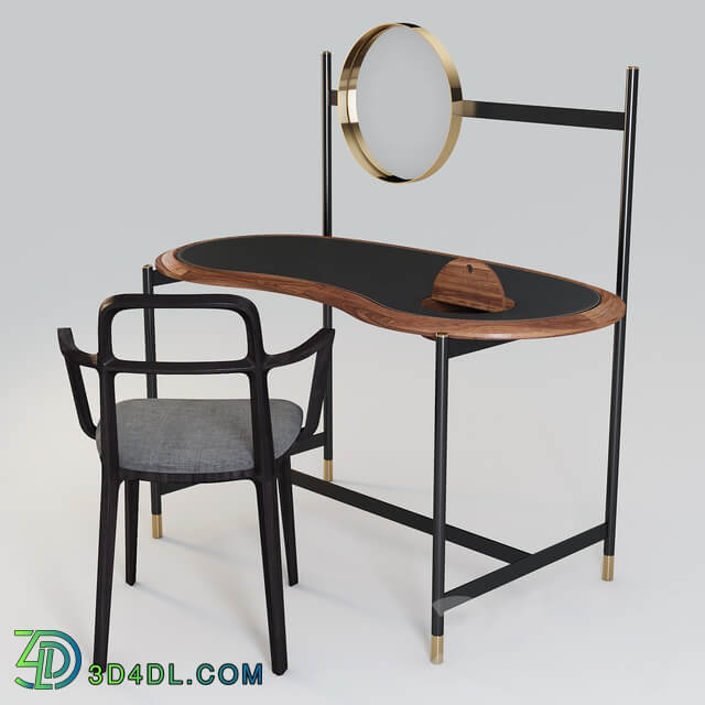 Porada Writing Desk Dressing Table Ninfea and Chair Rosita 3D Models