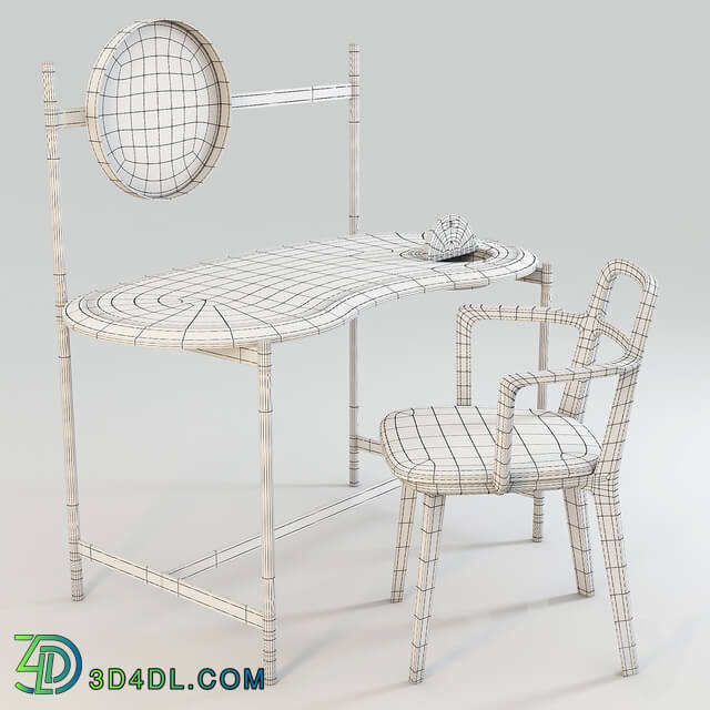 Porada Writing Desk Dressing Table Ninfea and Chair Rosita 3D Models