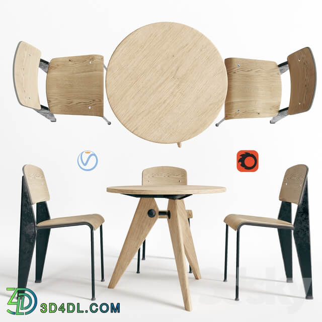 Table Chair Vitra Dinning Table