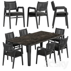 Table Chair Flexform Ortigia chair Iseo table set 