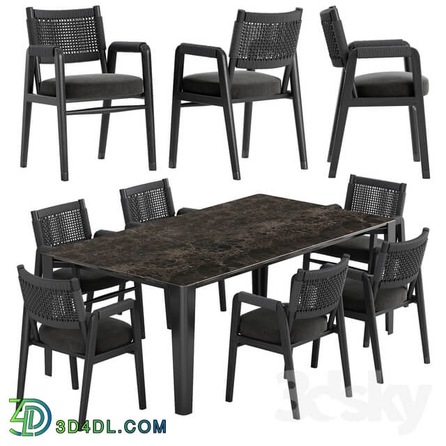 Table Chair Flexform Ortigia chair Iseo table set