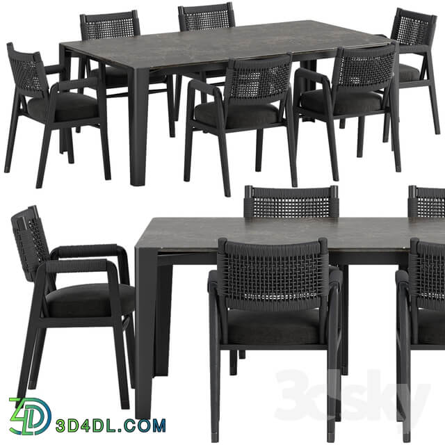 Table Chair Flexform Ortigia chair Iseo table set