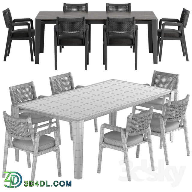 Table Chair Flexform Ortigia chair Iseo table set